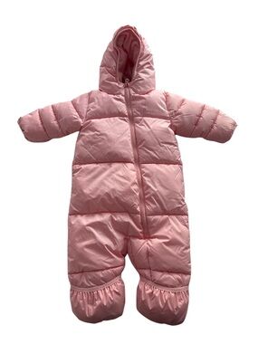 Amazon essentials Pink Hooded Puffer Baby Snowsuit 18 months